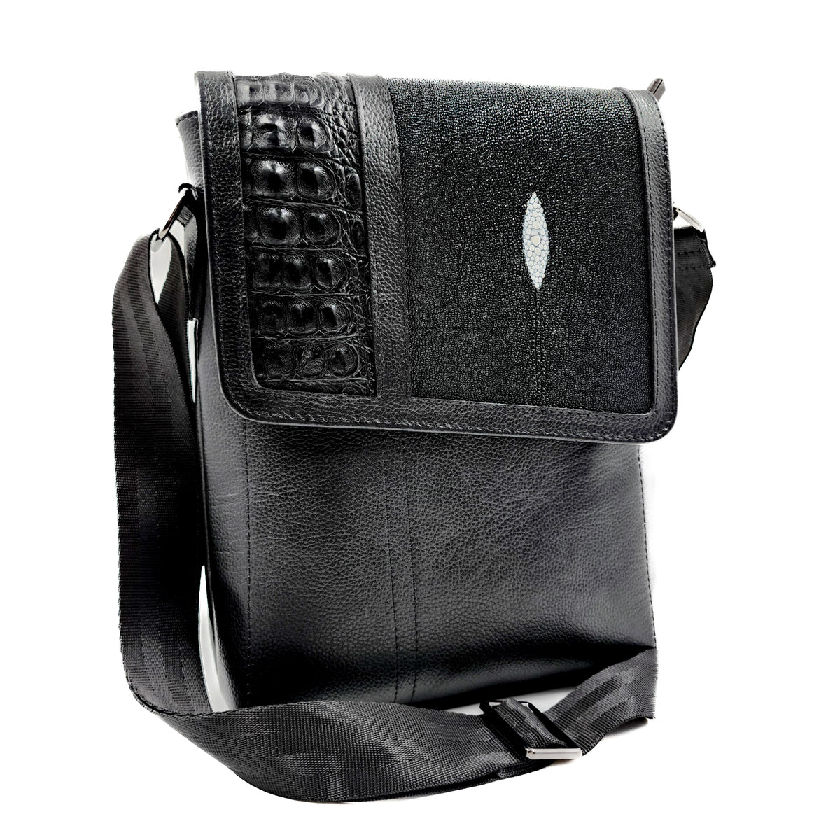 Mochila/Bandolera Mantarraya Rey y Piel de cocodrilo. – StingrayMx