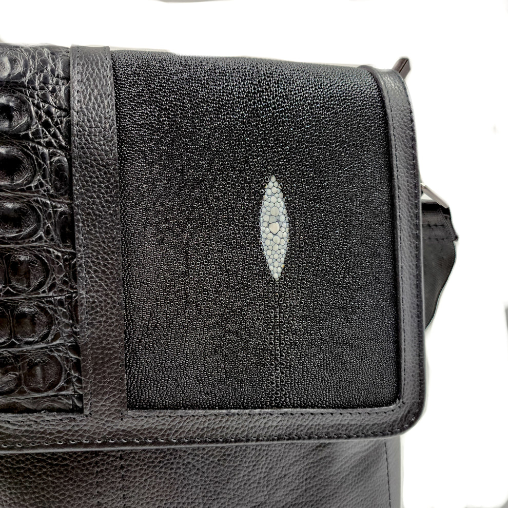 Mochila/Bandolera Mantarraya Rey y Piel de cocodrilo. – StingrayMx