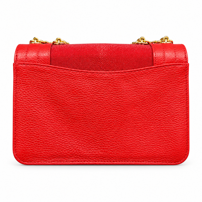 Diana: Bolsa piel de Mantarraya. Roja