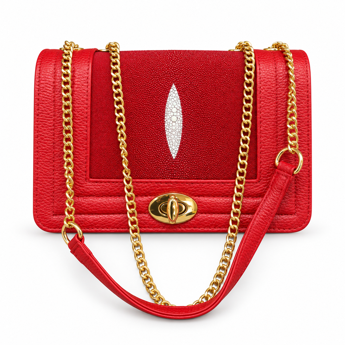Diana: Bolsa piel de Mantarraya. Roja