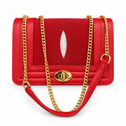 Diana: Bolsa piel de Mantarraya. Roja