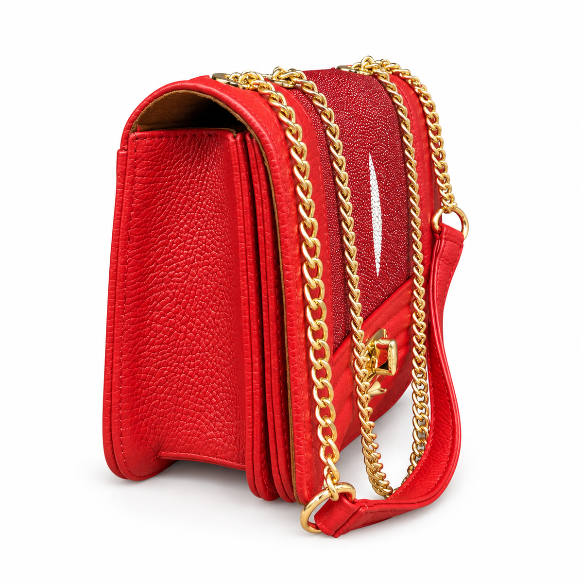 Diana: Bolsa piel de Mantarraya. Roja