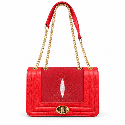 Diana: Bolsa piel de Mantarraya. Roja