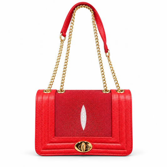 Diana: Bolsa piel de Mantarraya. Roja